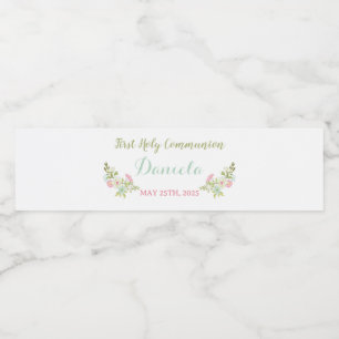 DANIELA Water Bottle Label First Communion