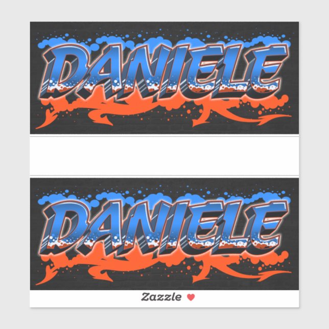 Daniele First Name Graffiti Sticker (Sheet)