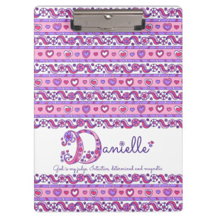 Danielle name meaning doodle letter D clipboard