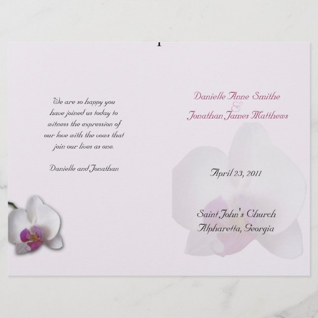 Danielle's Wedding Program (Front)