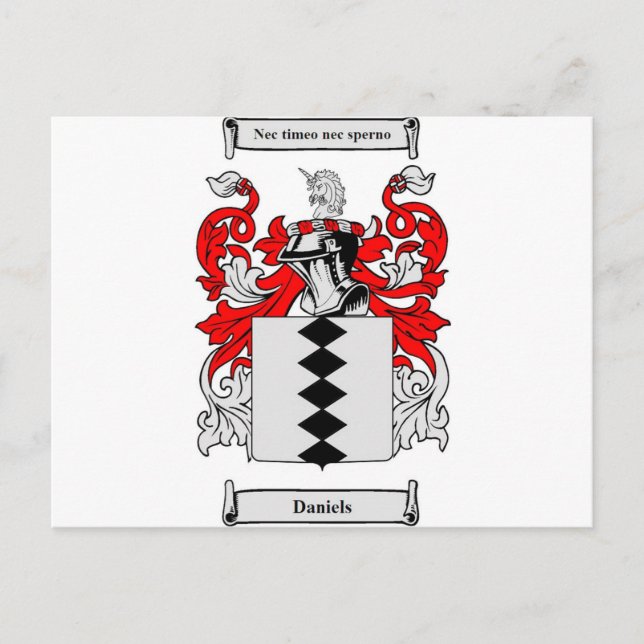 Daniels (Scottish) Coat of Arms Postcard (Front)