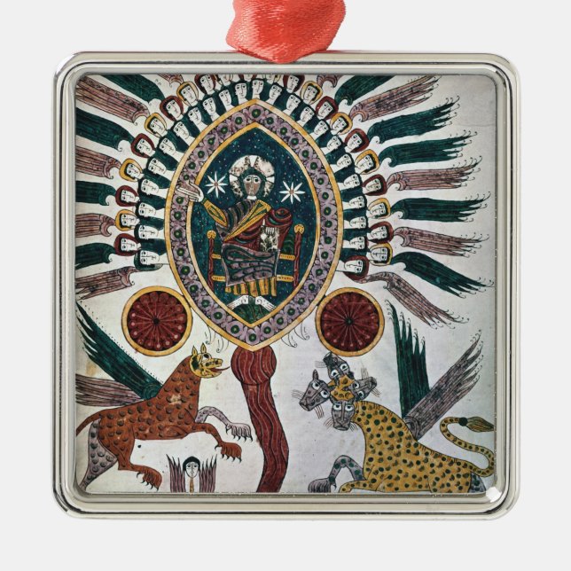 Daniel's vision of Four Beasts and God Metal Ornament (Front)