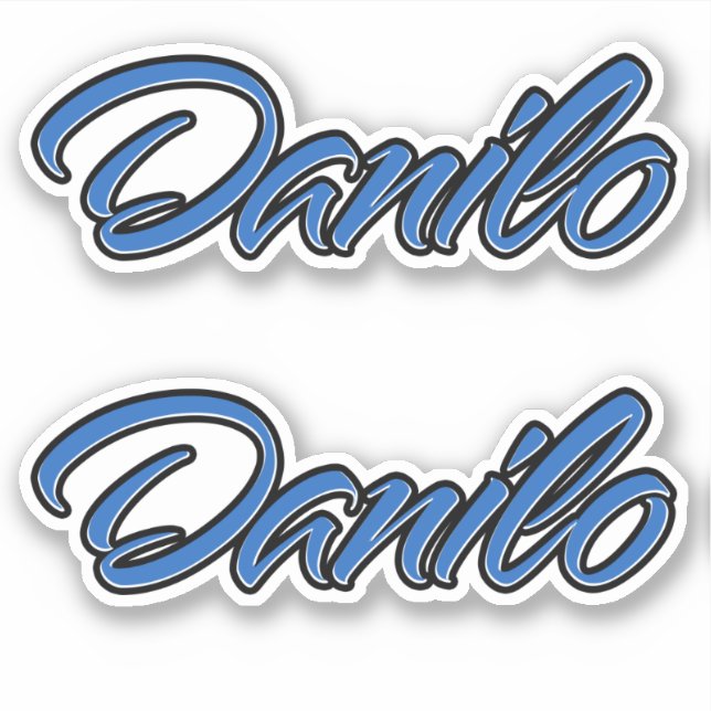 Danilo Name Blue Stickers Sticker Set (Front)