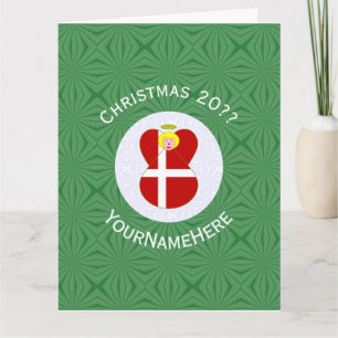 Danish Angel Christmas Flag Personalized Card