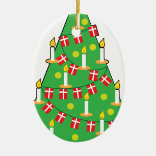 Danish Christmas Tree Ceramic Ornament