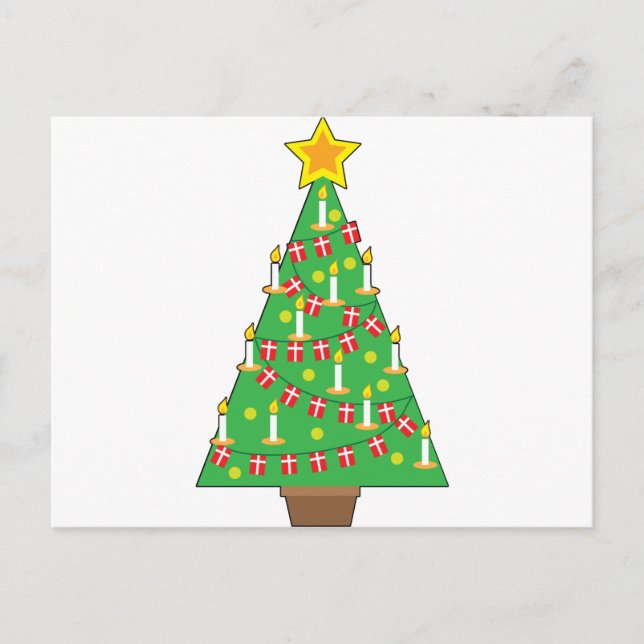 Danish Christmas Tree Holiday Postcard (Front)