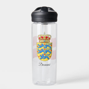 Danish Coat of Arms, Flag, Denmark Water Bottle