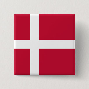 Danish Flag 2 Inch Square Button