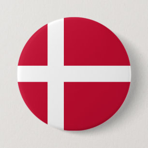 Danish Flag 3 Inch Round Button