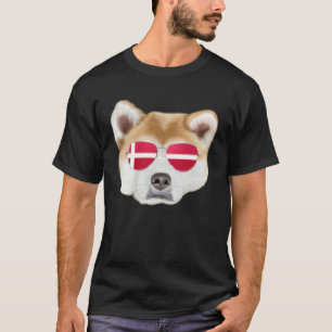 Danish Flag Akita Dog Denmark Pocket T-Shirt