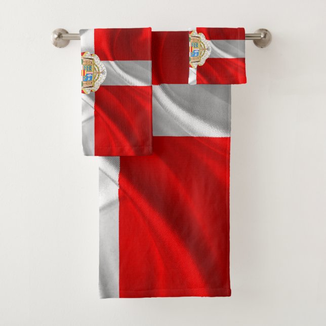 Danish flag bath towel set (Insitu)