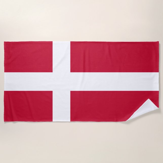 Danish Flag Beach Towel (Front)