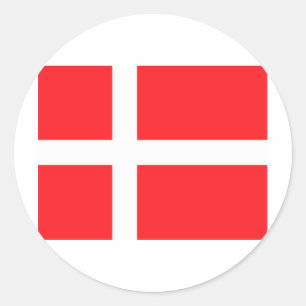 Danish Flag Classic Round Sticker