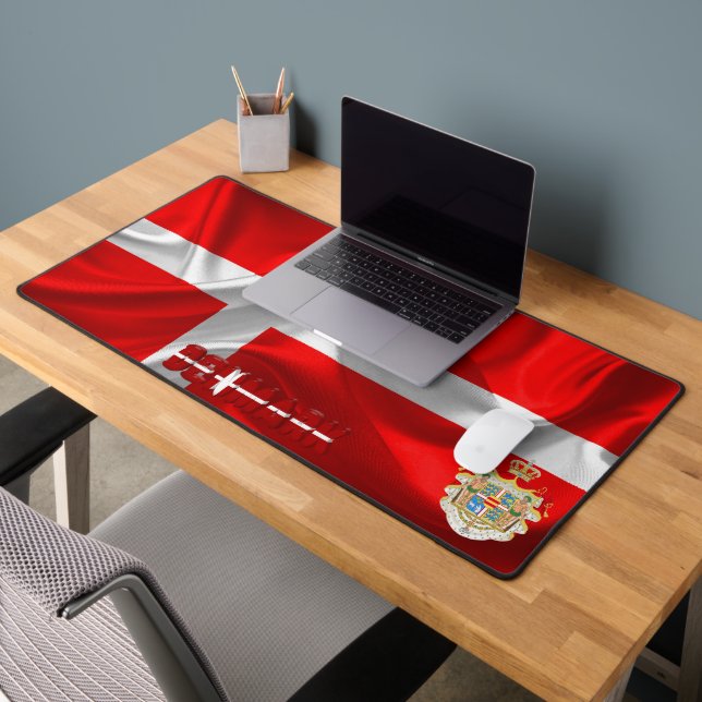 Danish flag-coat of arms desk mat (Office 2)