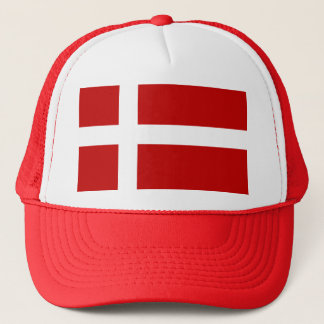 Danish Flag Dannebrog Red White Trucker Hat
