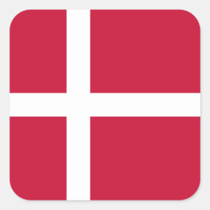 Danish Flag, Flag of Denmark Square Sticker