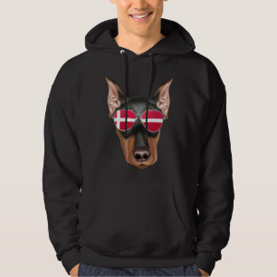 Danish Flag German Pinscher Dog Denmark Pocket Hoodie