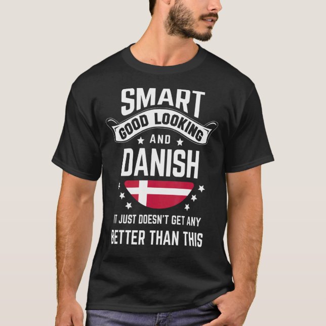 Danish Flag Native Pride  Denmark Danish Roots T-Shirt (Front)