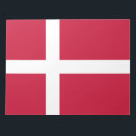 Danish Flag Notepad<br><div class="desc">This design features the national flag of Denmark, which is a Nordic country in Northern Europe. The Danish mainland, which is the southernmost of the Scandinavian regions, consists of a peninsula, Jutland, and an archipelago of 443 named islands, with the largest being Zealand, Funen and the North Jutlandic Island. Denmark...</div>