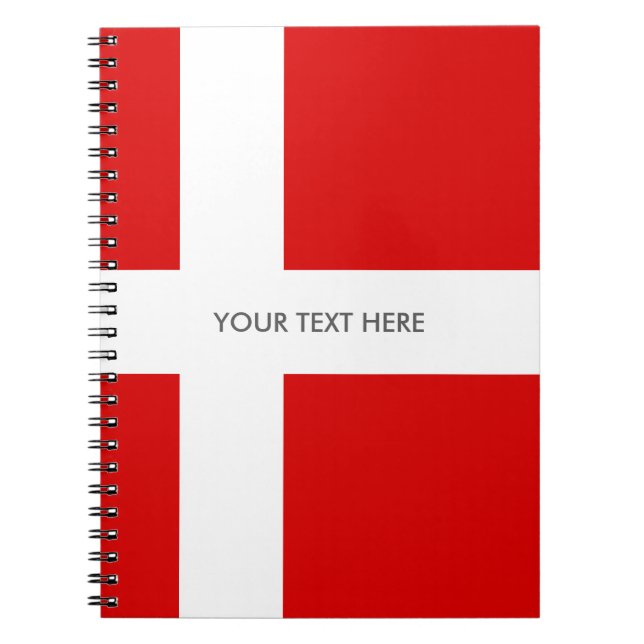 Danish flag of Denmark custom spiral notebook (Front)