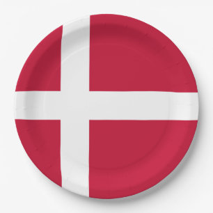 Danish Flag Paper Plate