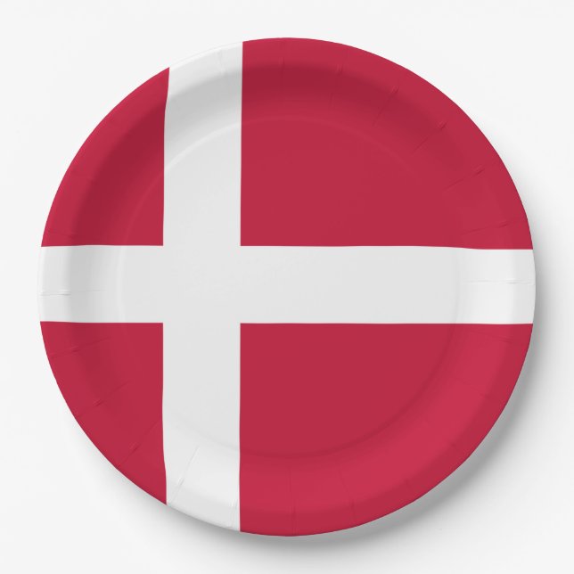 Danish Flag Paper Plate (Front)