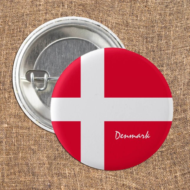 Danish Flag patriotic & Denmark fashion / sports 1 Inch Round Button (Creator Uploaded)