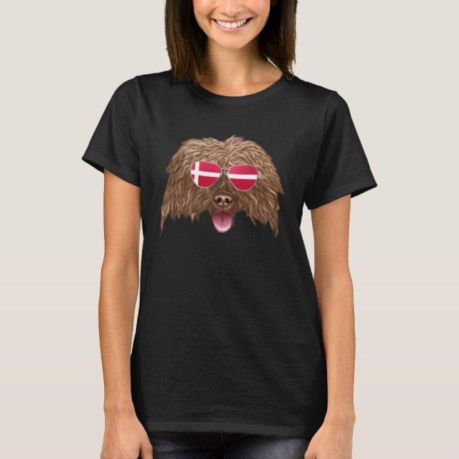 Danish Flag Soft Coated Wheaten Terrier Dog Denmar T-Shirt (Front)