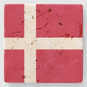 Danish Flag Stone Coaster