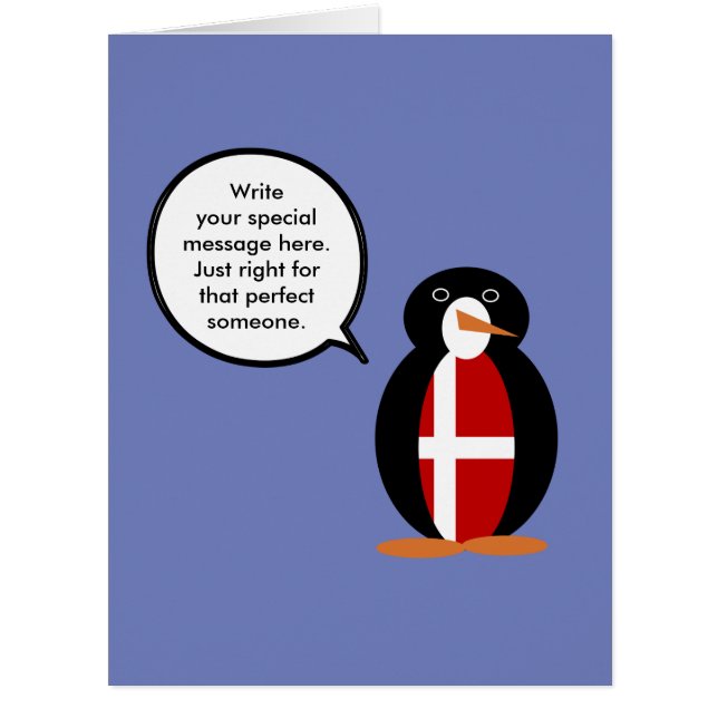 Danish Flag Talking Ms Penguin Personalized  (Front)