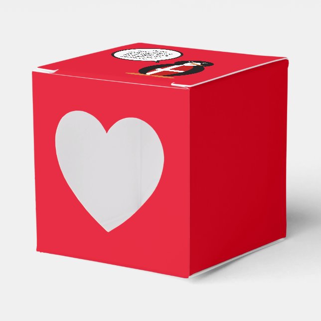 Danish Flag Talking Ms. Penguin Personalized Favor Box (Front Side)