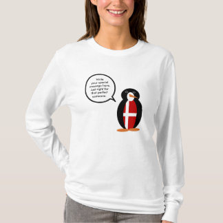 Danish Flag Wildlife Penguin Personalized Gift T-Shirt