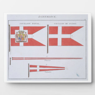 Danish Flags, from a French book of Flags, c.1819 Plaque