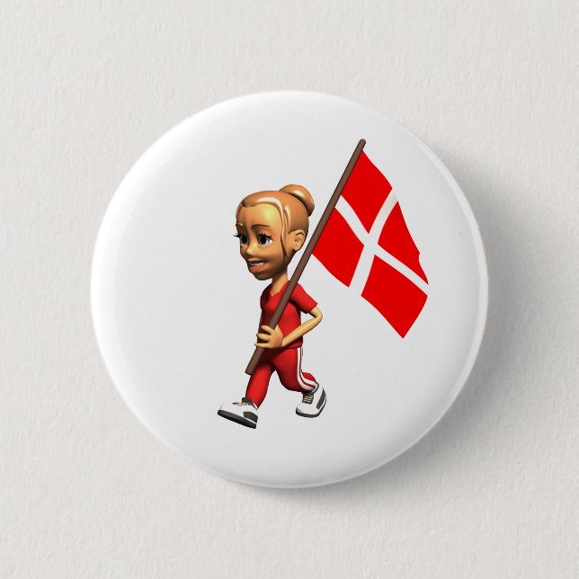 Danish Girl 2 Inch Round Button (Front)