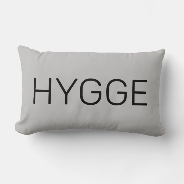 Danish Hygge Black and Grey Lumbar Pillow (Front)
