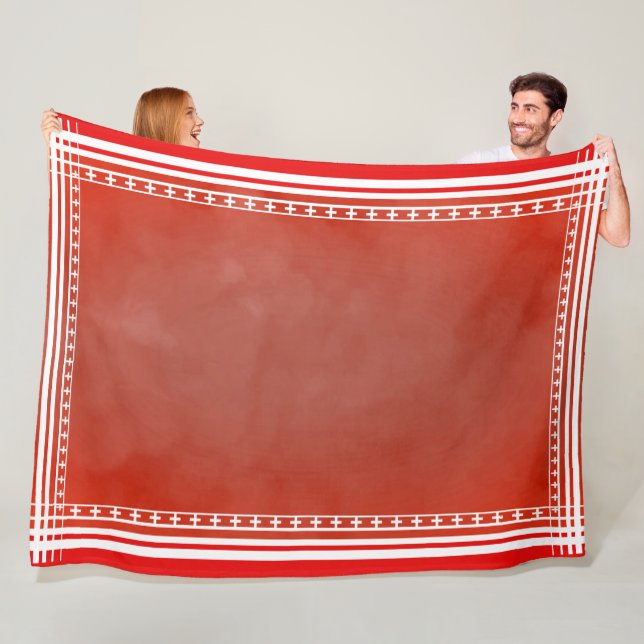 Danish Inspired Red Fleece Blanket (In Situ)