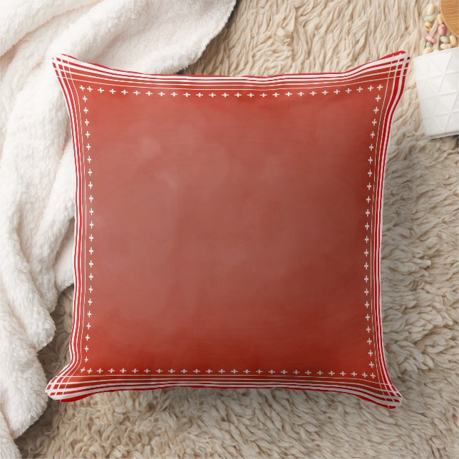 Danish Inspired Red Throw Pillow (Blanket)