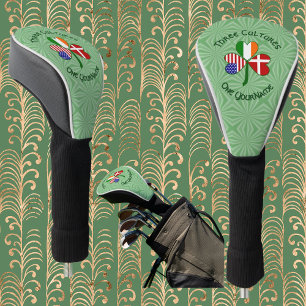 Danish Irish American Flags Shamrock Your Name Golf Head Cover