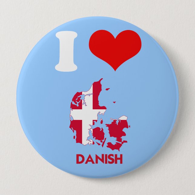 DANISH MAP 4 INCH ROUND BUTTON (Front)