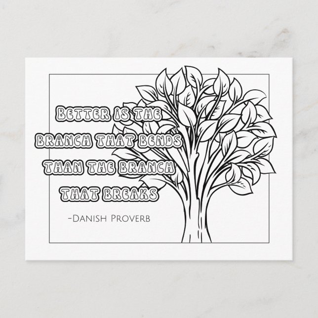 Danish Proverb Colouring Postcard (Front)