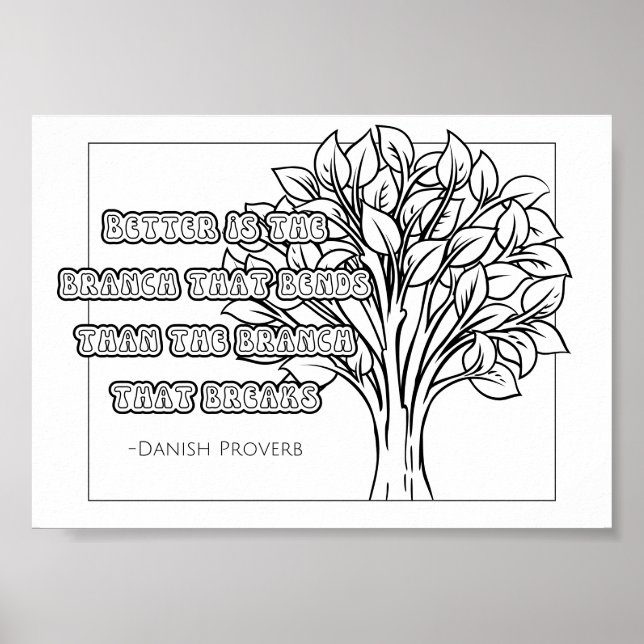 Danish Proverb Colouring Poster (Front)