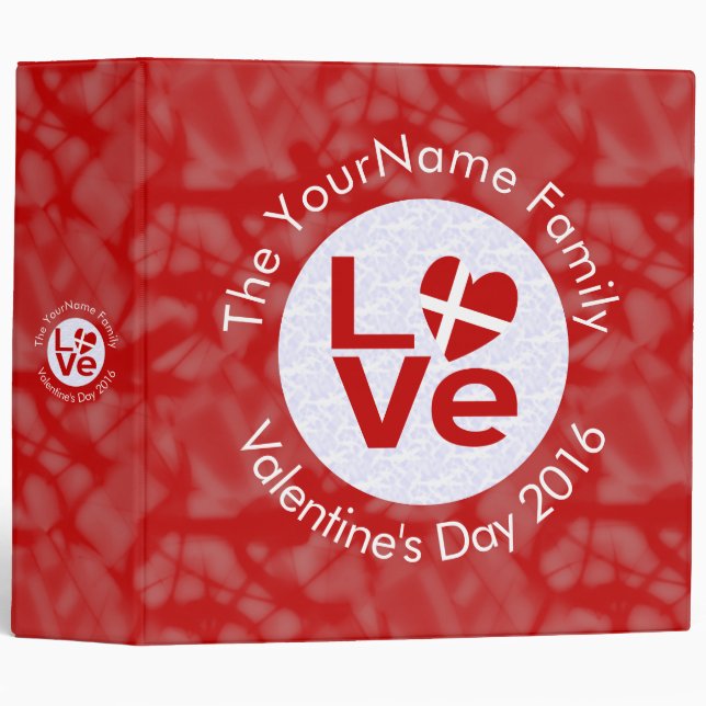Danish Red LOVE Flag Personalized  Binder (Front/Spine)