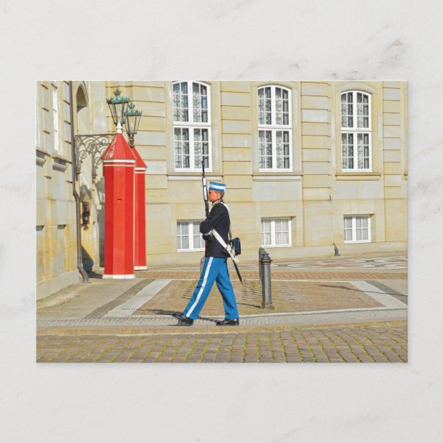 Danish Royal Life Guard on Patrol, Copenhagen Postcard (Front)