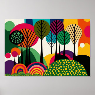 Danish Scandinavian Minimalist Modern Floral Art Poster