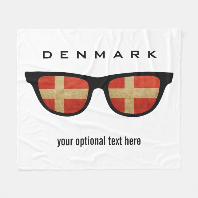 Danish Shades custom text & colour fleece blankets (Front (Horizontal))