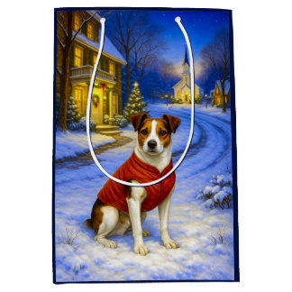 Danish-Swedish Farm Dog Holiday Card Medium Gift Bag