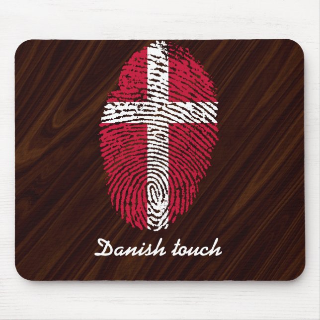 Danish touch fingerprint flag mouse pad (Front)