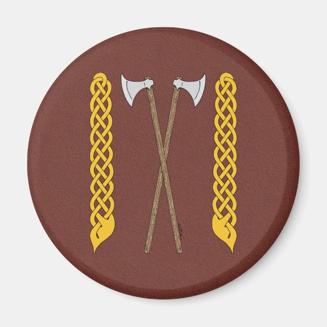 Danish/Viking Axes Crossed with Plaitwork Magnet (Front)