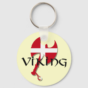 Danish Viking Denmark flag Axe Keychain