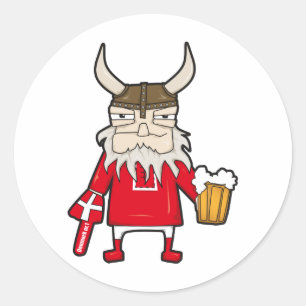 Danish Viking Fan Classic Round Sticker